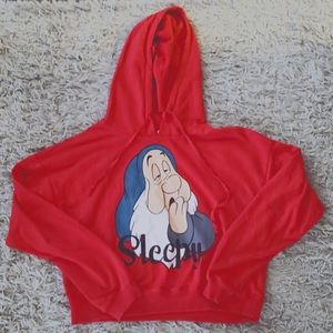 Disney Sleepy Red Cropped Hoodie